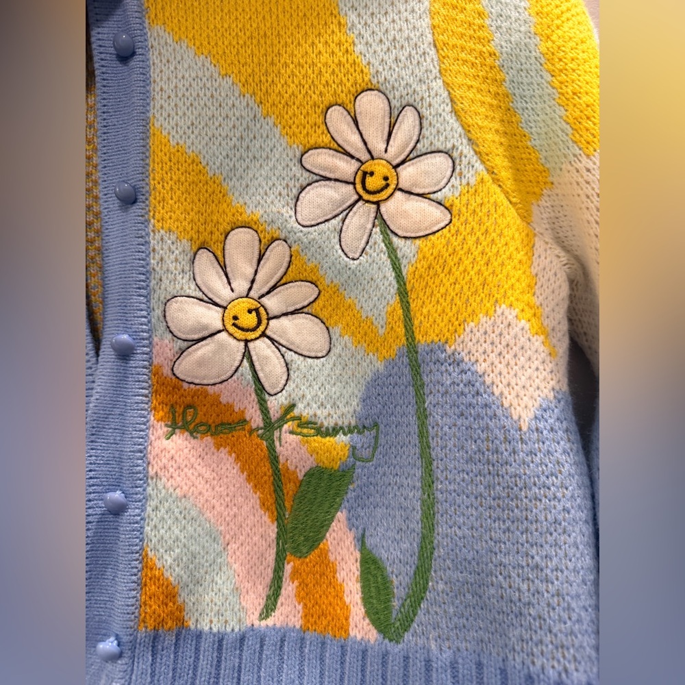 House of Sunny Colorful Mushroom and Daisy Jacket - Picture 4 of 5